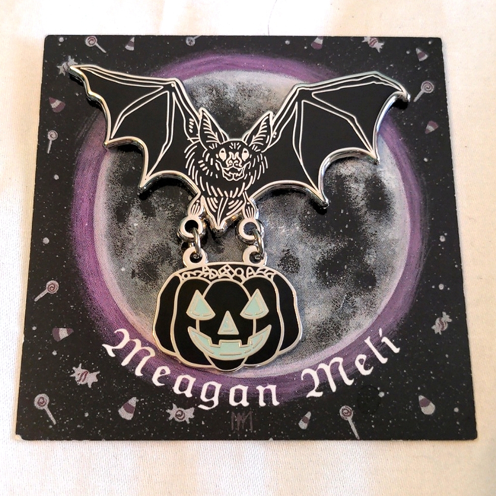 Horror Bat Pumpkin Halloween Enamel Pin